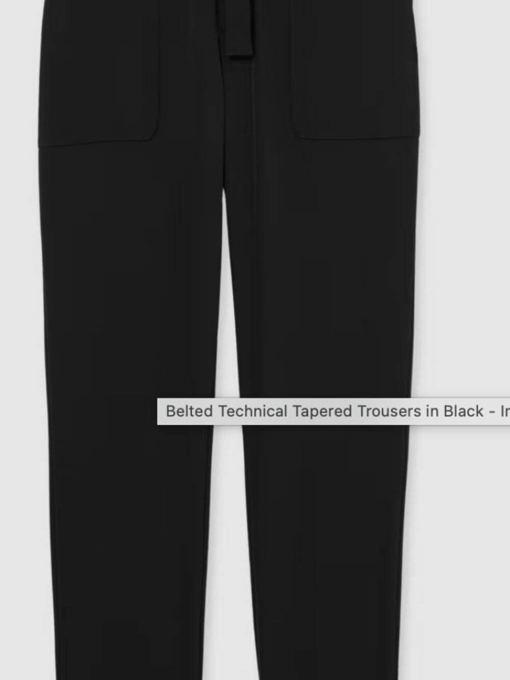 NWT Reiss Set-Relaxed Belted Techni Pants Black (Size 34)